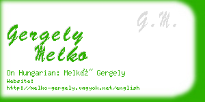 gergely melko business card